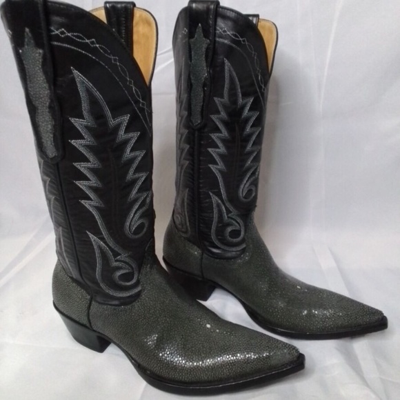 Stunning New Old Gringo Dark Grey Stingray Boots 7.5 - Picture 1 of 12